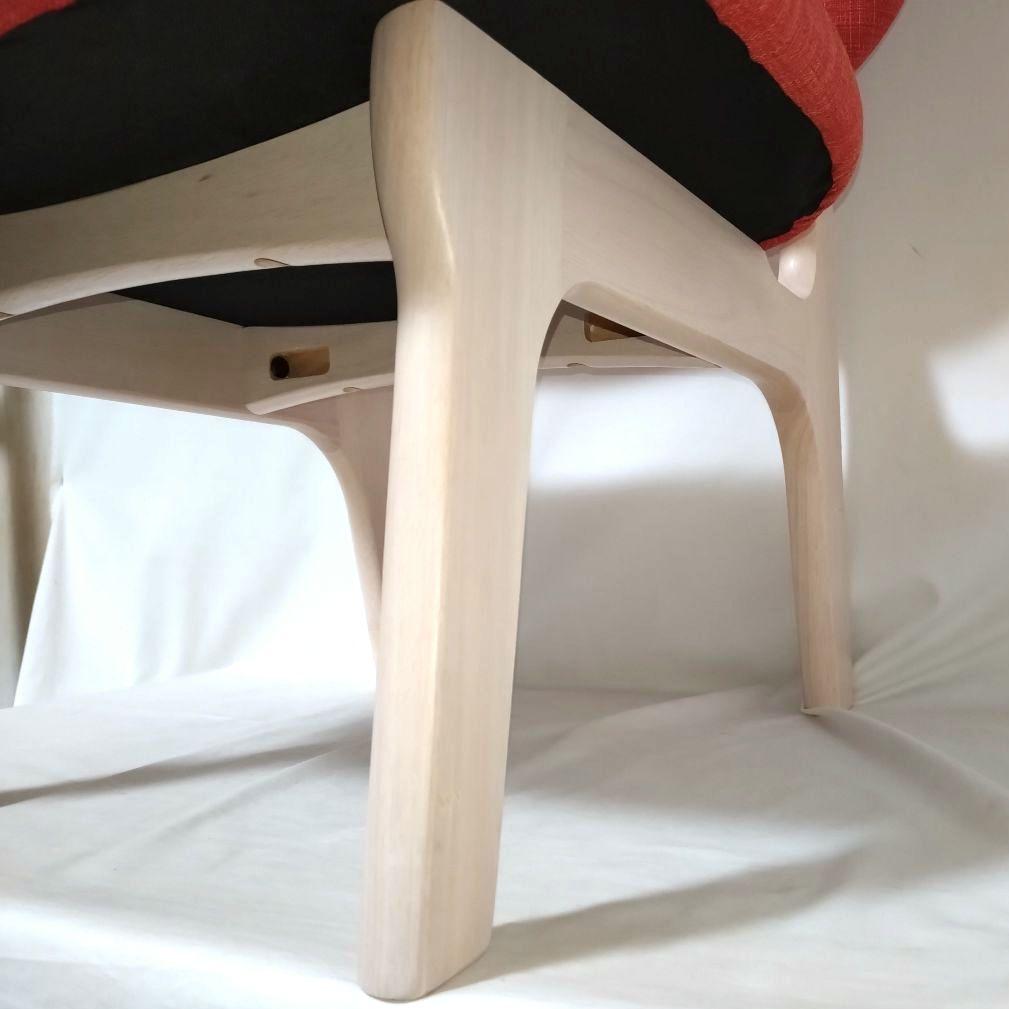 ニトリ　NITORI　リラックス ワイド チェア　オレンジ　ファブリック