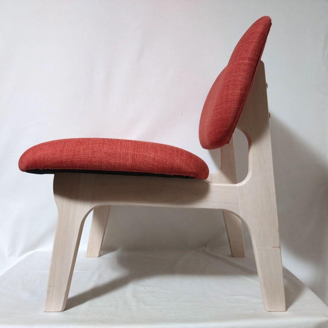 ニトリ　NITORI　リラックス ワイド チェア　オレンジ　ファブリック