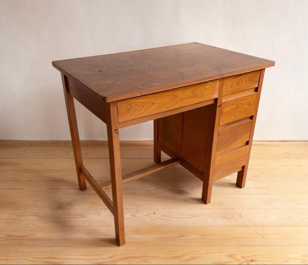 机　デスク　勉強机　木製　古道具　古家具　アンティーク　ビンテージ