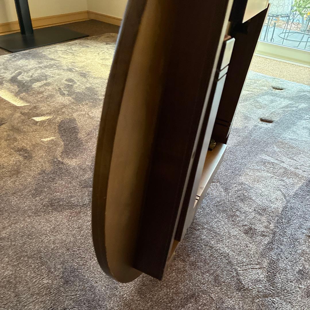 丸いちゃぶ台　折りたたみ式円形テーブル 直径70cm ダークブラウン