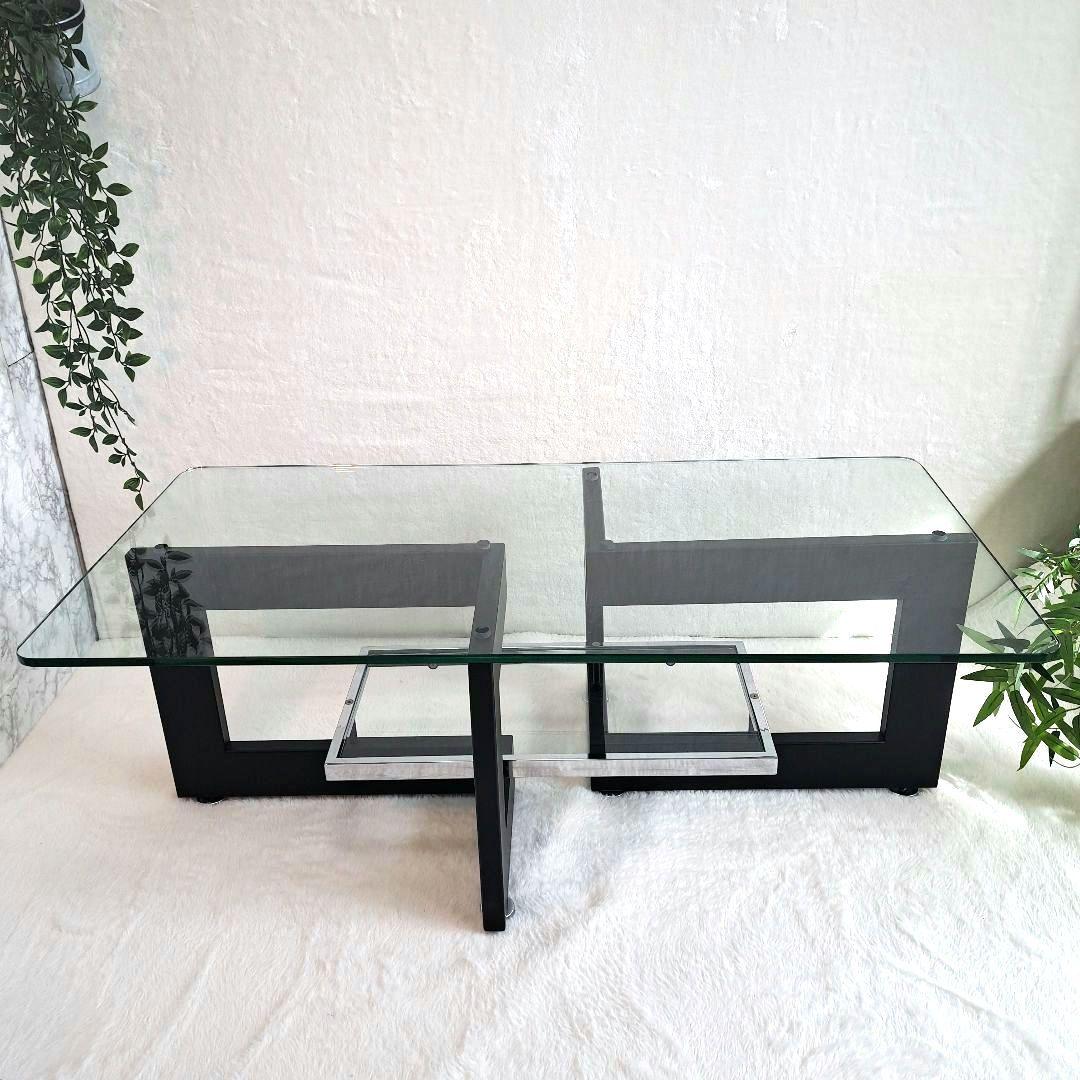 IDC大塚家具 アルテジャパン センターテーブル ローテーブルYGブラックレーム