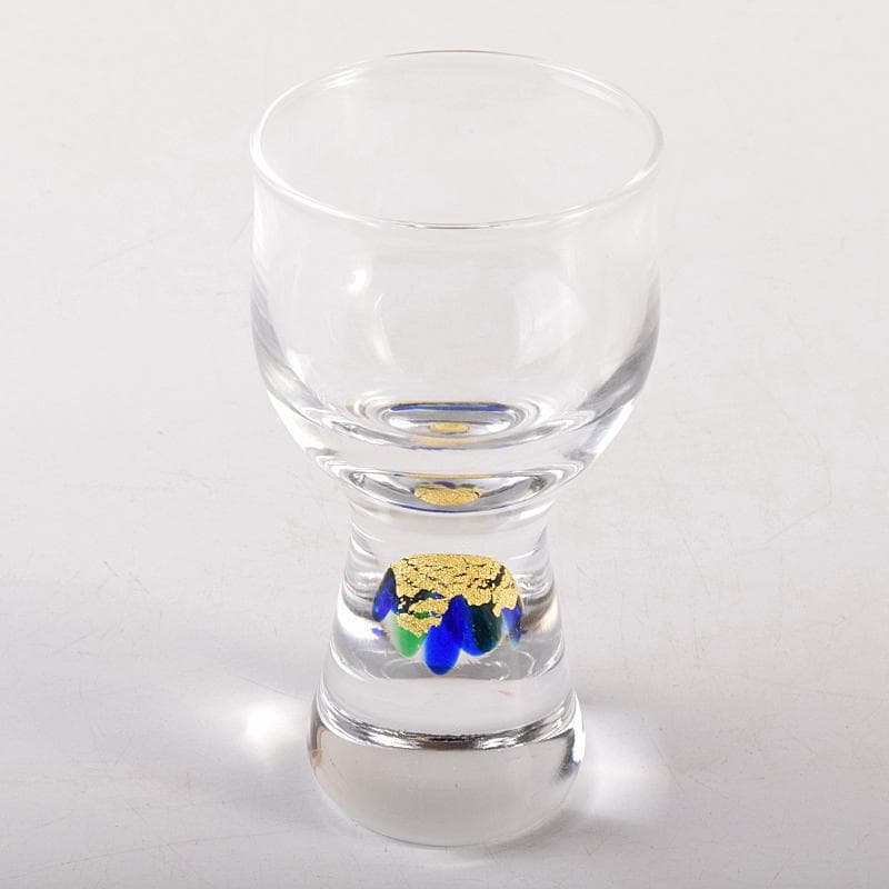 ガラス作家 小林貢作 宙吹硝子 ワイン杯 共箱 C R7834