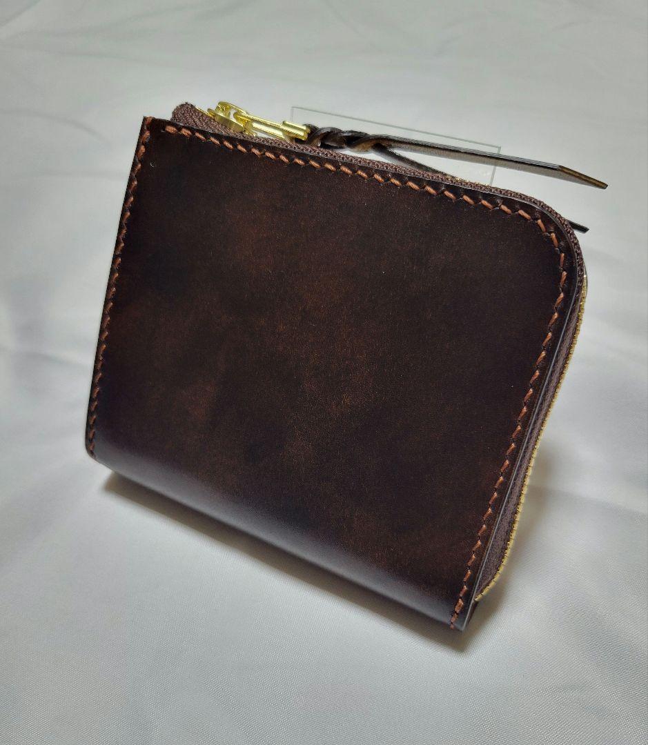 L字ファスナー財布　レザークラフト　ミニ財布　小銭入れ　ハンドメイド