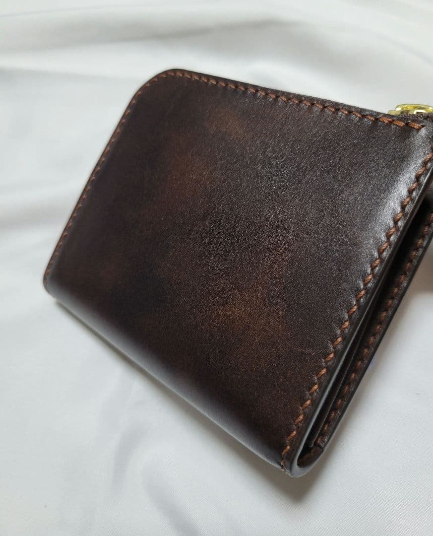 L字ファスナー財布　レザークラフト　ミニ財布　小銭入れ　ハンドメイド