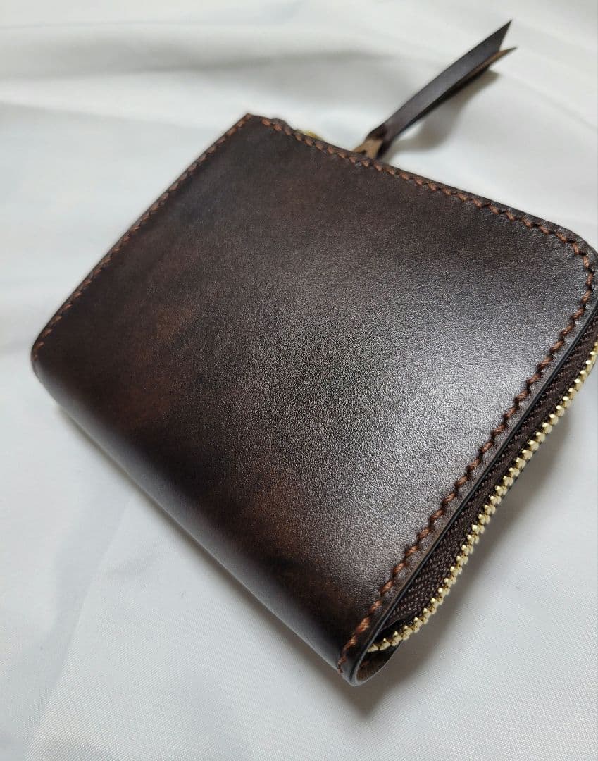 L字ファスナー財布　レザークラフト　ミニ財布　小銭入れ　ハンドメイド