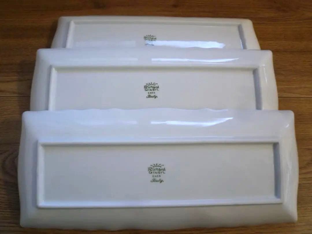 リチャードジノリ ベッキオホワイト 長方形皿、3枚