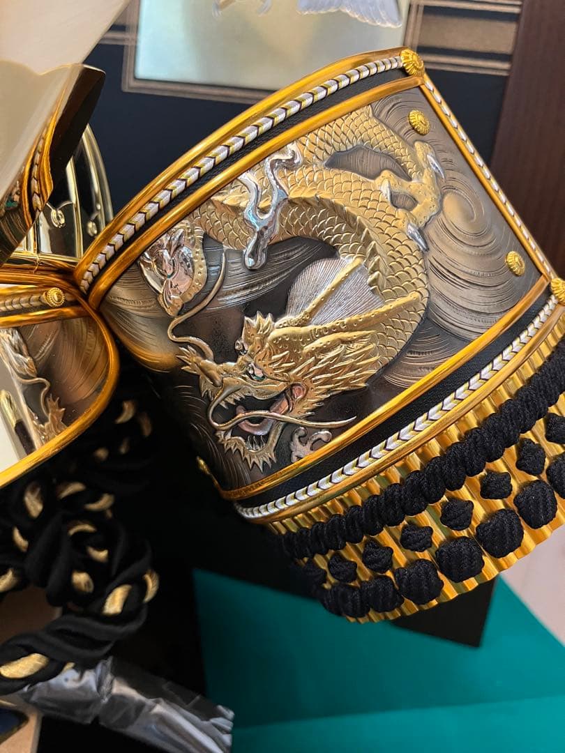 五月人形 吉徳大光 着用兜 二曲屏風 収納飾り