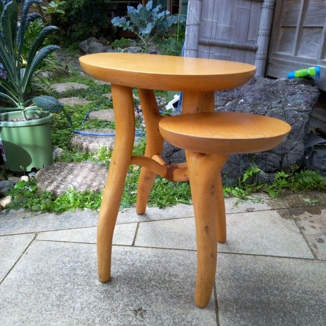 自然木の机　家具　ハンドメイド　木の温もり　手作り　つくえ　天然木　自然木　レア