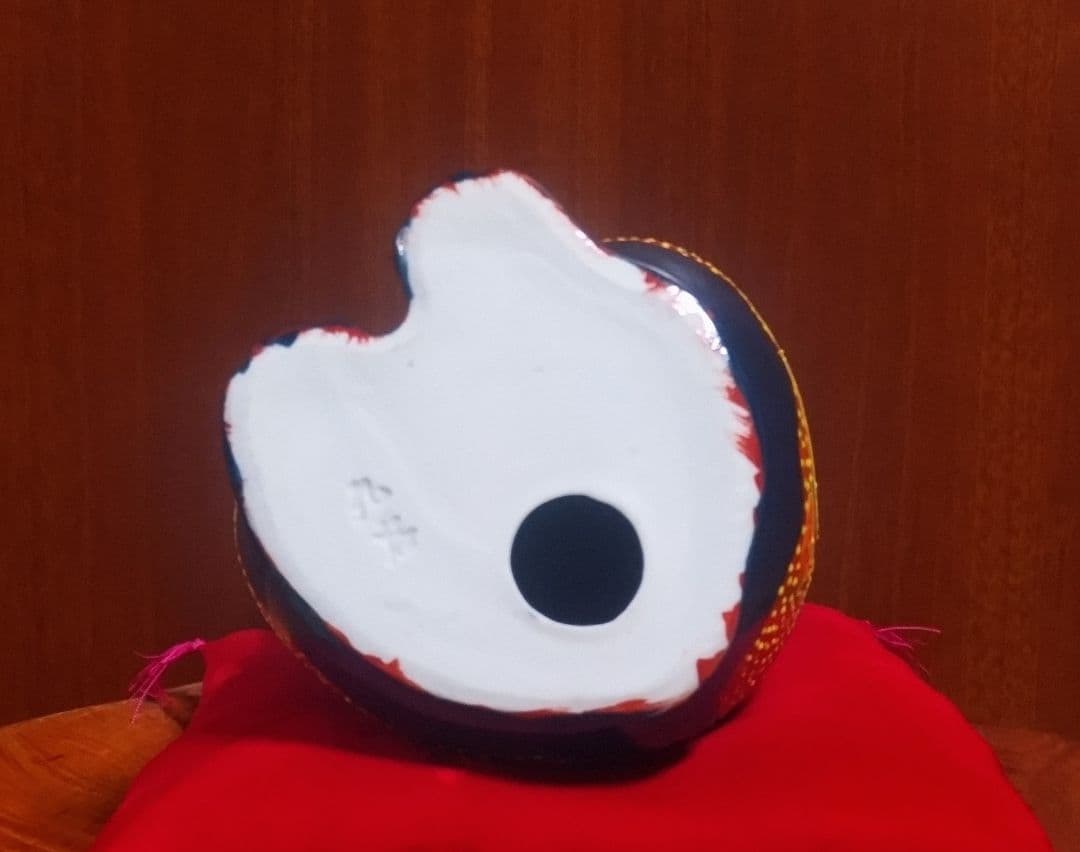 九谷焼 招き猫 ６号 ２点セット 宝船＆赤盛 座布団付き