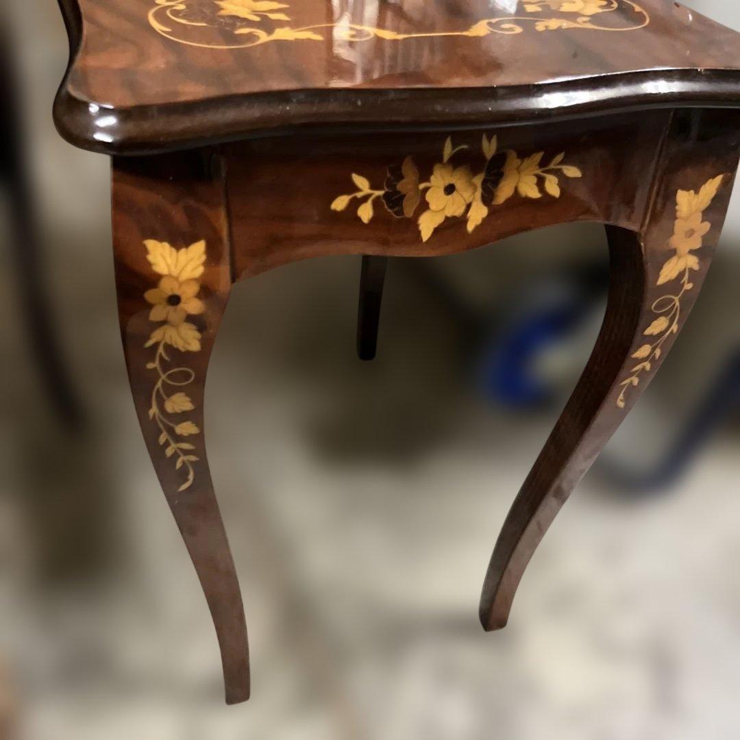 【英アンティーク調】◇ネストテーブル◆象嵌◇猫足◆ヨーロピアン