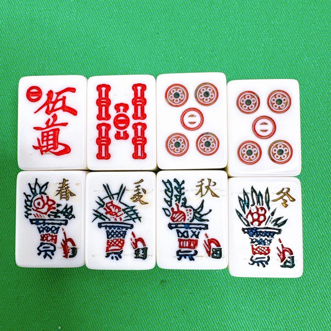 ミズノ 丸一 麻雀牌 背緑 三本羽 一索 飛龍 金彩