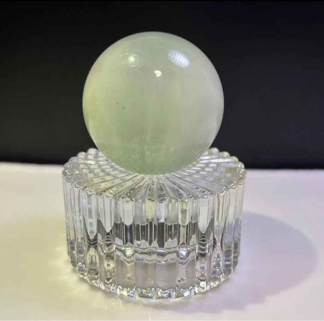 【天然石】　グリーン　ラビットヘア　スフィア　パワーストーン　丸玉　大玉