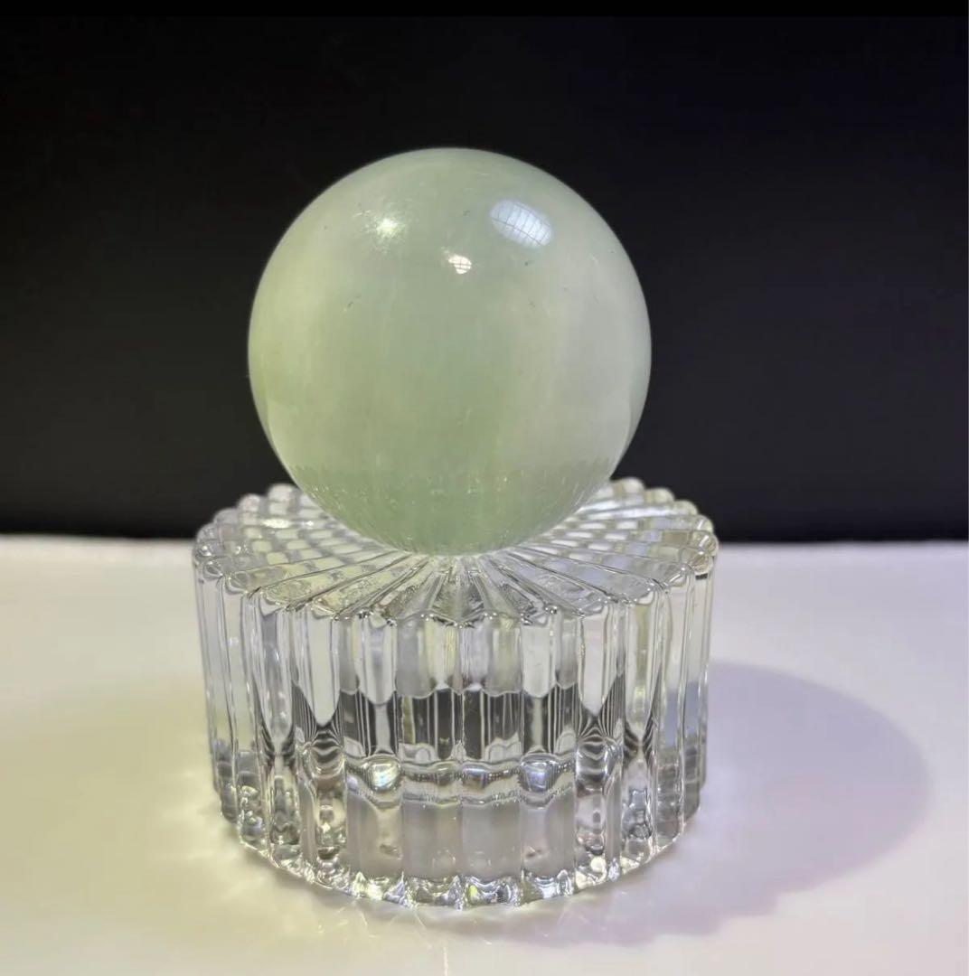 【天然石】　グリーン　ラビットヘア　スフィア　パワーストーン　丸玉　大玉