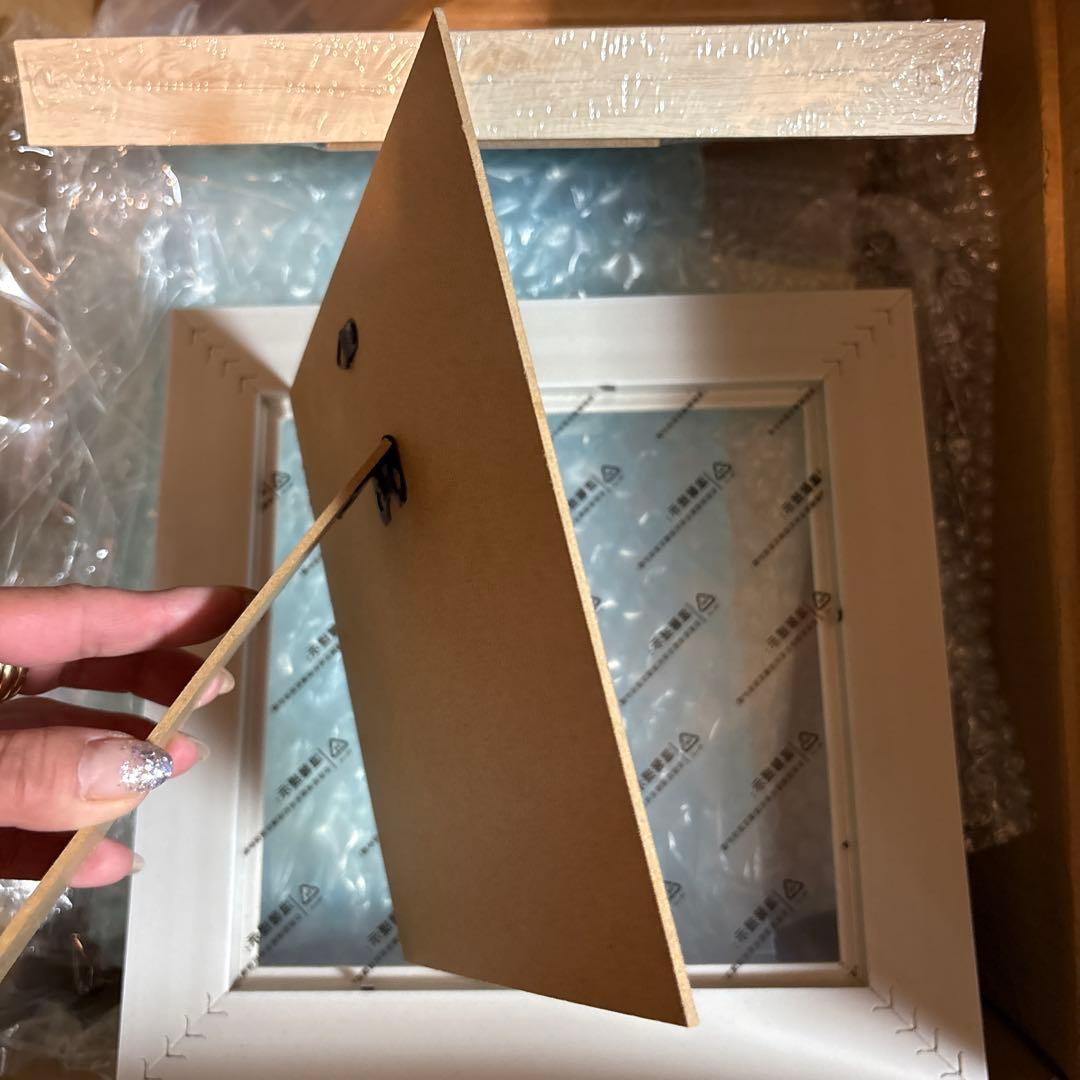 30個セット ホワイトフォトフレーム 木目調 額 額縁 写真立て おしゃれ