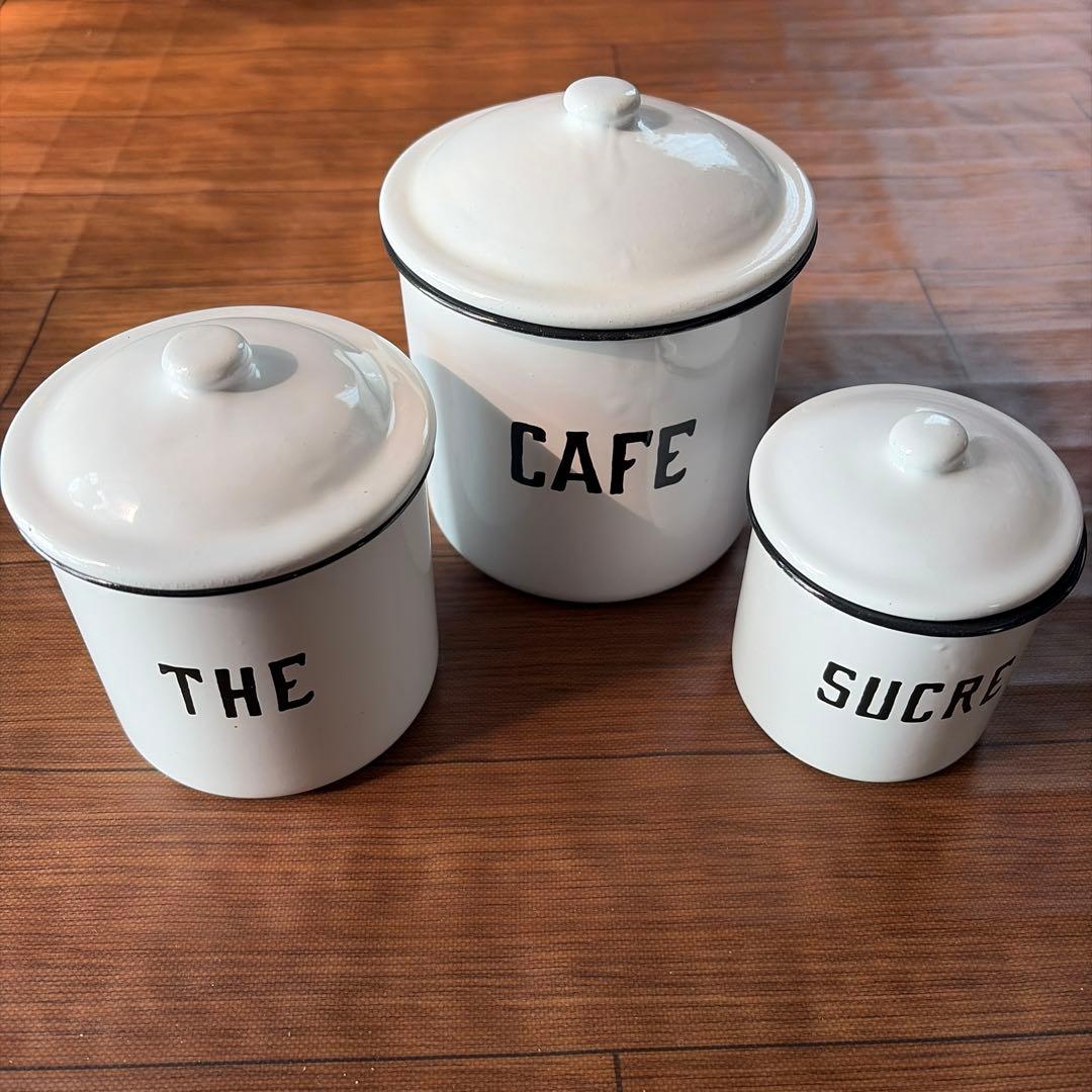 フレンチスタイル ホーローキャニスター 3個セット - メルカリ