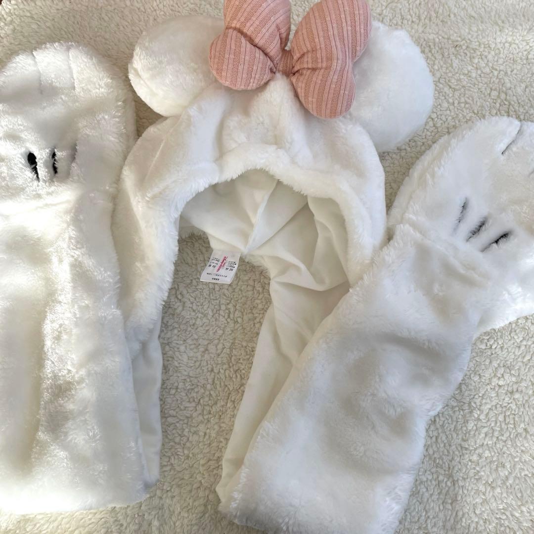 ディズニー ミニー マフラーファンキャップ 制服ディズニー ホワイト