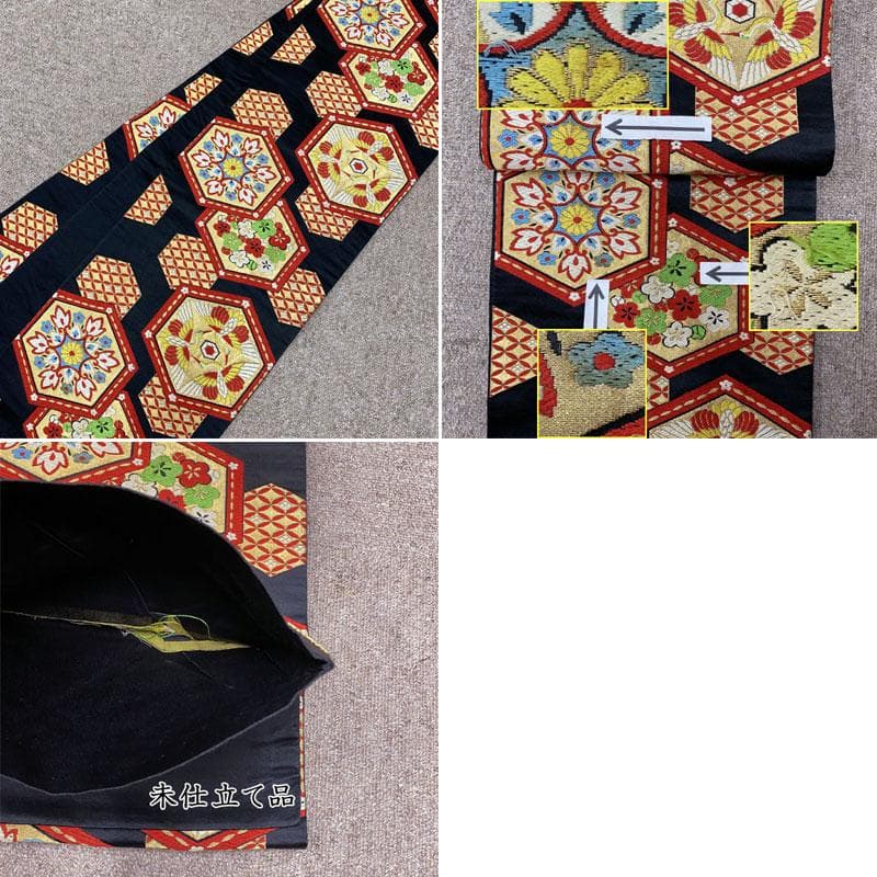 512ag37◎七五三 七歳 女児 アンティーク着物&袋帯 レトロ 梅 濃緋◎