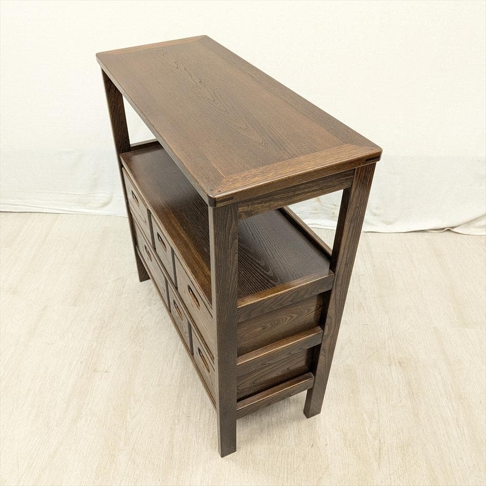 美品　ニレ材　無垢　遊木民　北海道　整理箱　収納棚　オープンラック　キャビネット