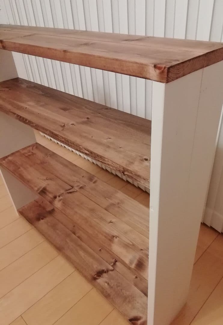 ハンドメイドシェルフ/収納棚/ラック/ホワイト【送料込み】