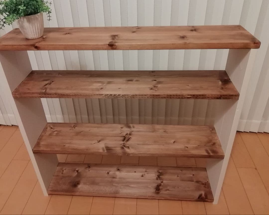 ハンドメイドシェルフ/収納棚/ラック/ホワイト【送料込み】