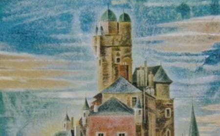 岡鹿之助、【群落】、希少な大判額装用画集より、美品、日本人画家