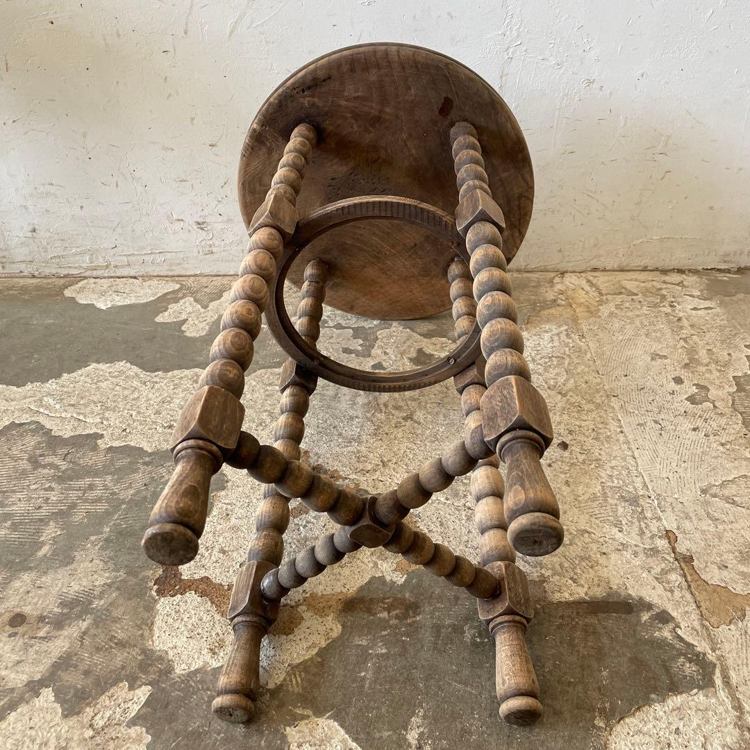 ビンテージ　ラウンドサイドテーブル 剥離