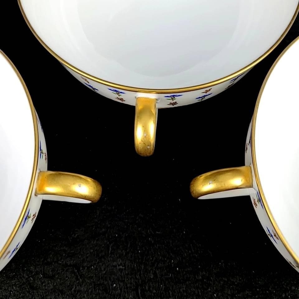 ◆美品◆レイノー　リモージュ　ビュー・ニヨン　矢車草　スープカップ　3客