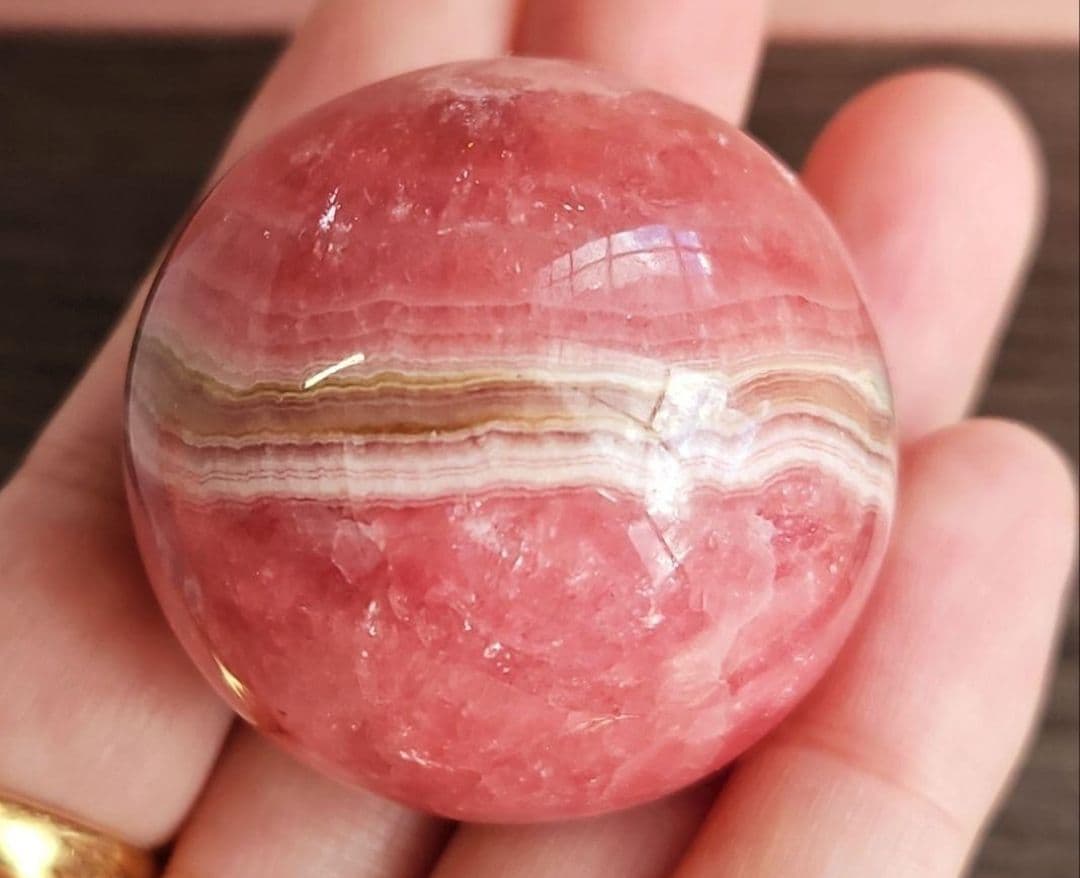 ◎高発色　奇跡のハート模様　インカローズ　スフィア　ロードクロサイト