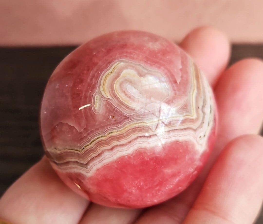 ◎高発色　奇跡のハート模様　インカローズ　スフィア　ロードクロサイト