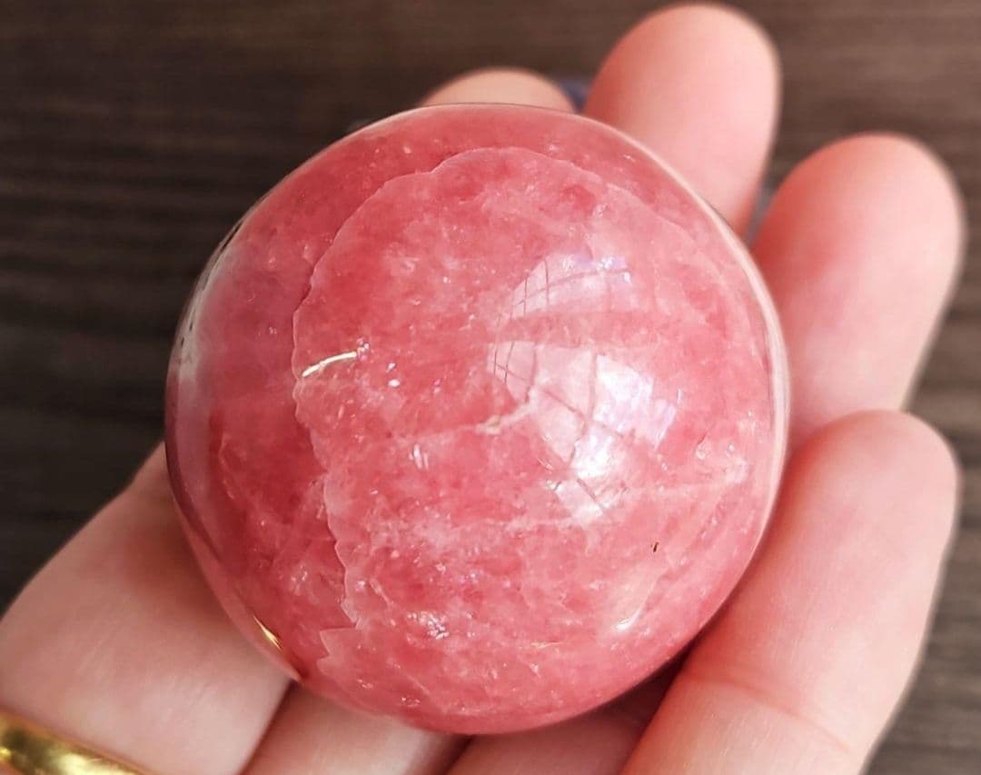 ◎高発色　奇跡のハート模様　インカローズ　スフィア　ロードクロサイト