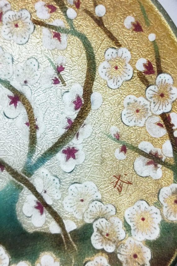 七宝焼き 銀彩 梅飾皿 金地梅 飾皿 - メルカリ