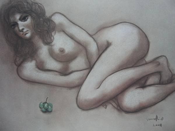 古沢岩美、ぶどう、希少大判画集画、新品額装付、状態良好