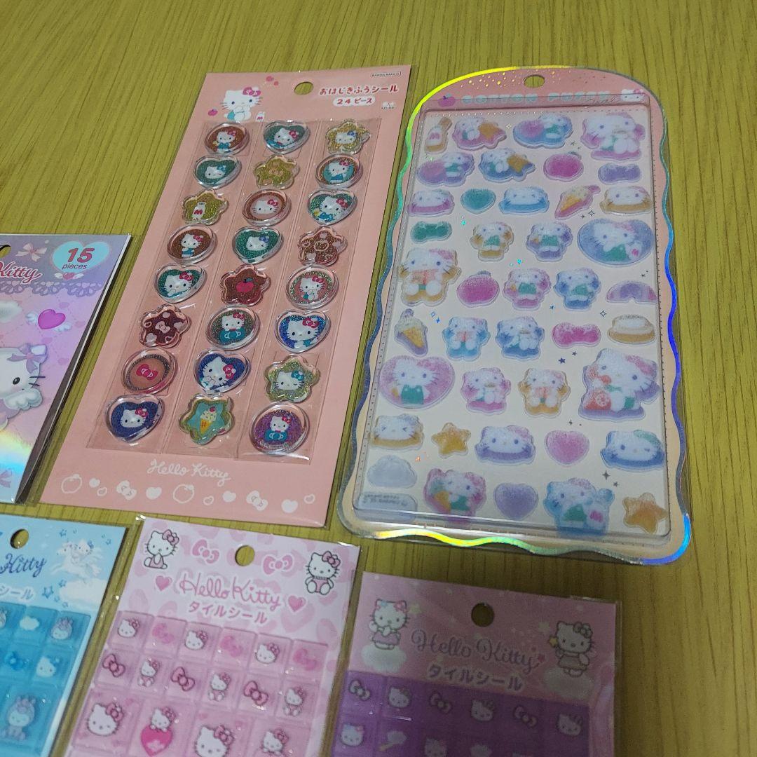 正規品 キティ タイルシール おはじきシール コットンパフィーシール