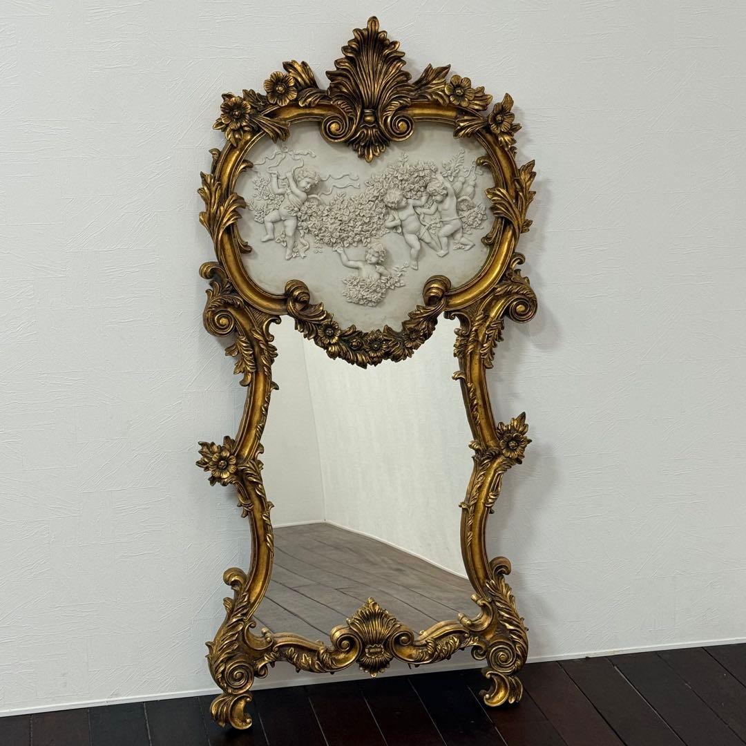 H21K102a アンティーク調 フレンチスタイル ロココ調ミラー