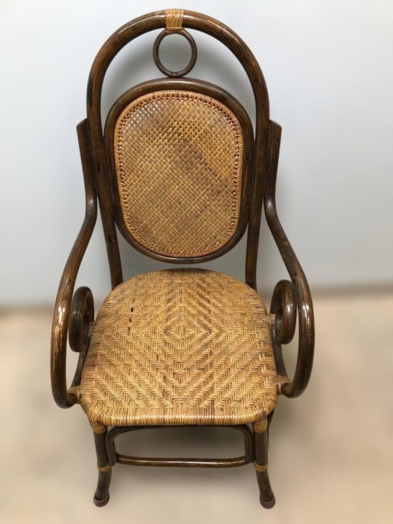 ラタンチェア　イス　ヴィンテージ　ラタン　藤家具　250226-3