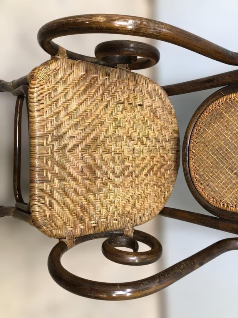 ラタンチェア　イス　ヴィンテージ　ラタン　藤家具　250226-3