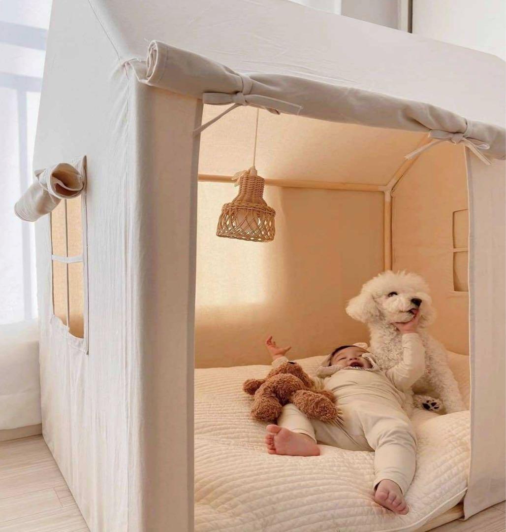 KARA BEBIS キッズペットテント プレイハウス モンブランホワイト 室内
