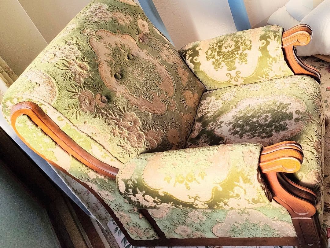 オールドカリモク　カリモク高級ライン　金華山　シングルソファ　アンティーク