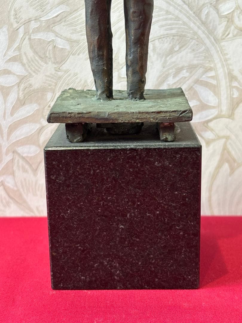 【ブロンズ彫刻★「黎」(台座付き)】 【高さ28.2cm、レア】