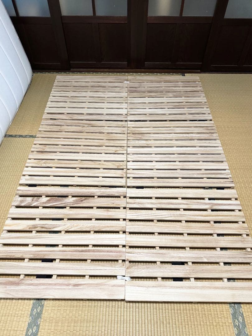 三つ折りすのこマット/天然木桐材(無塗装）