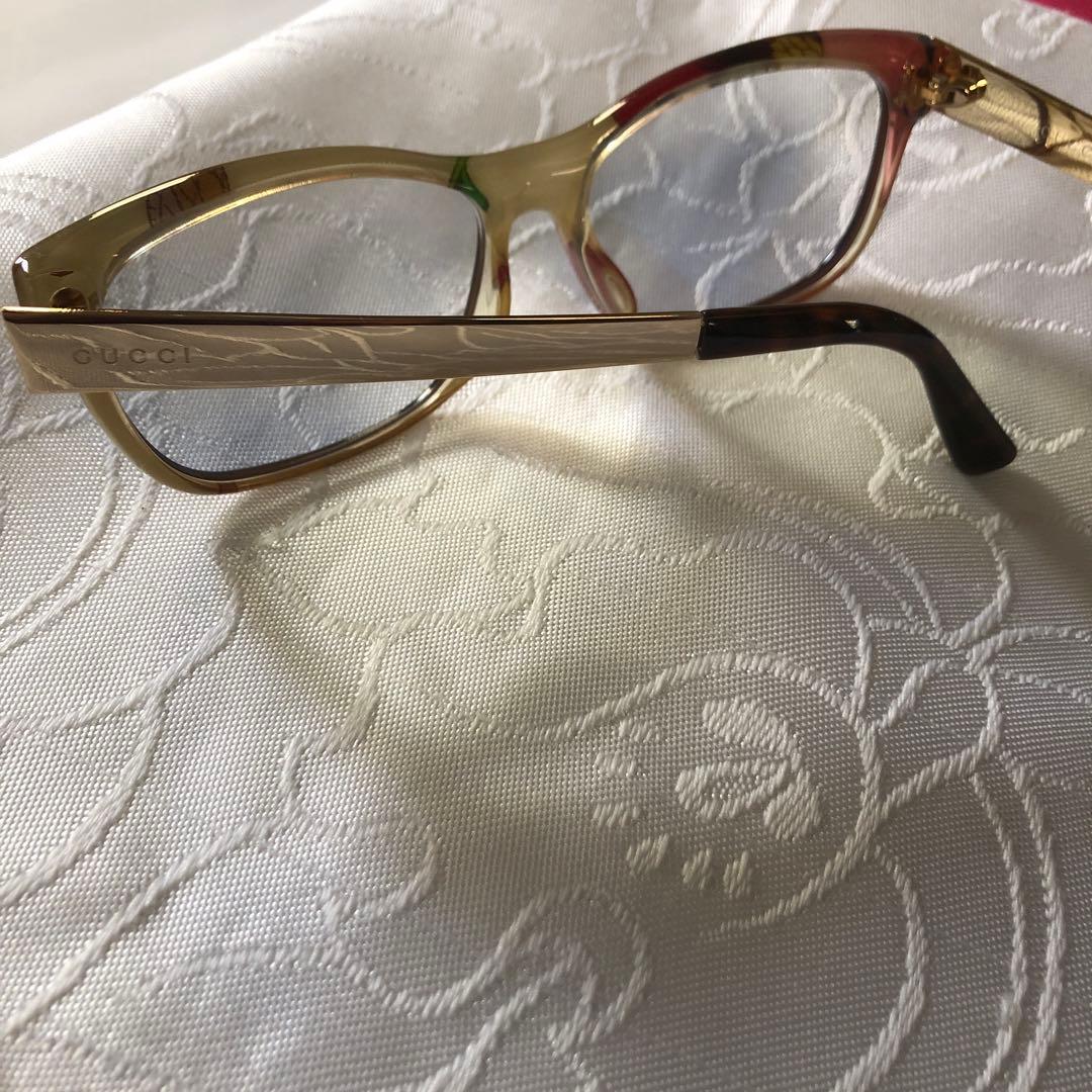GUCCI レア　伊達メガネ　サングラス　ブルーライトカット　花柄　度なし