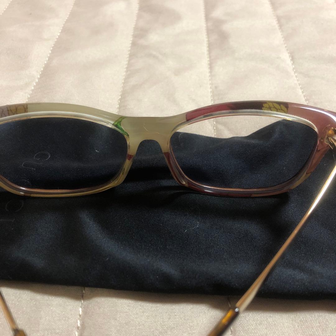 GUCCI レア　伊達メガネ　サングラス　ブルーライトカット　花柄　度なし