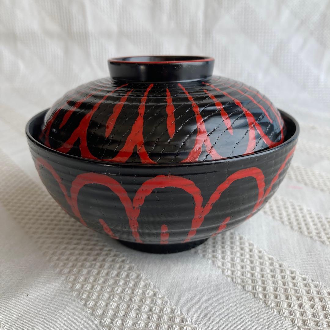 越前漆器　木製蓋付吸物椀　5客組