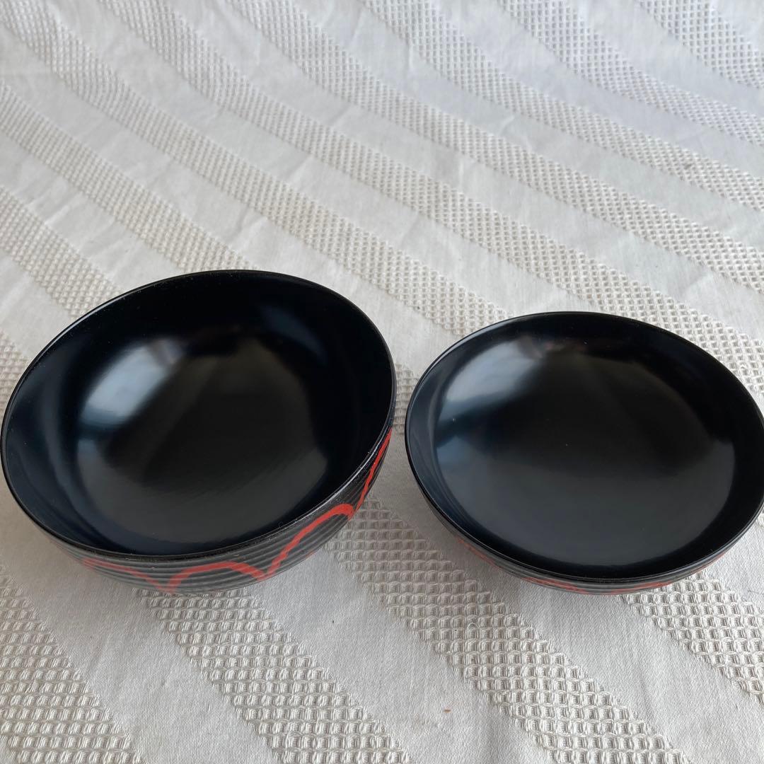 越前漆器　木製蓋付吸物椀　5客組