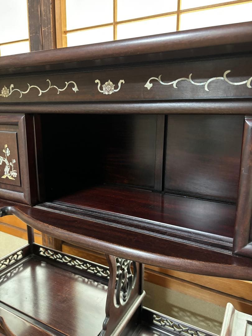 昭和レトロ　螺鈿細工　飾り棚