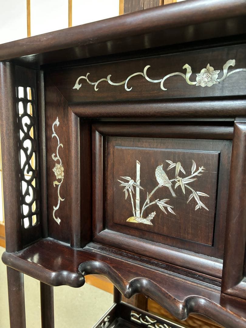 昭和レトロ　螺鈿細工　飾り棚