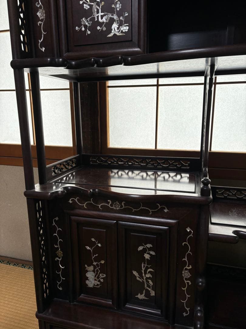 昭和レトロ　螺鈿細工　飾り棚