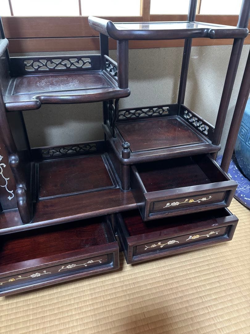 昭和レトロ　螺鈿細工　飾り棚