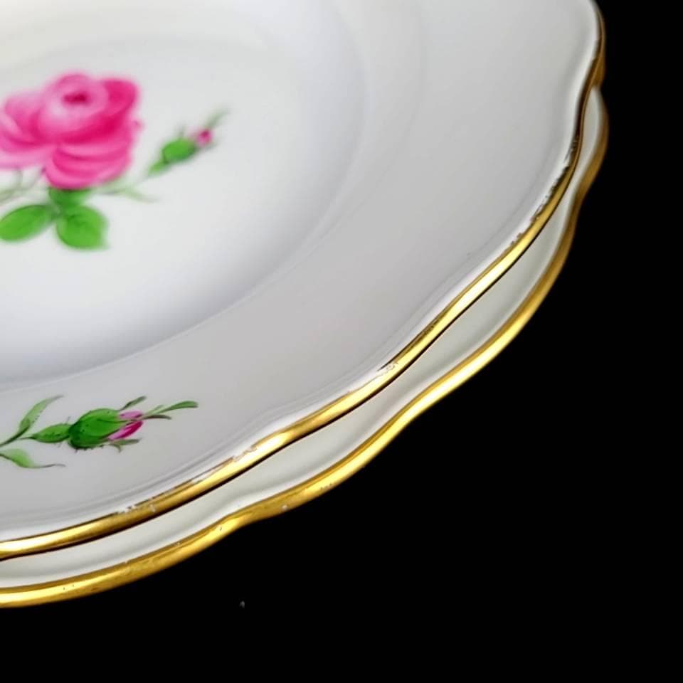 良品＊マイセン ピンクローズ モスローズ ディーププレート 深皿 6枚