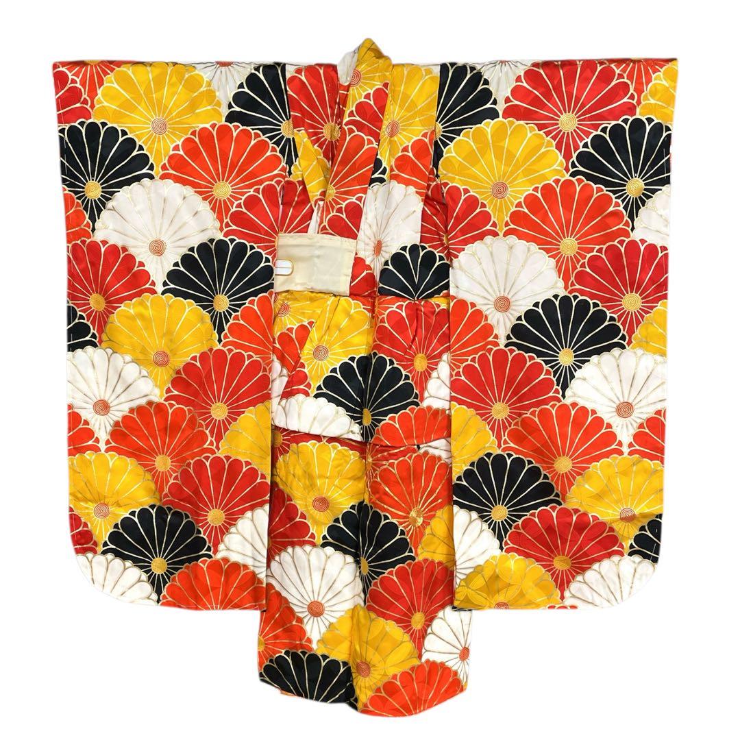 ◎mk-3118　七五三　女の子　着物・襦袢セット　アンティーク　12-10